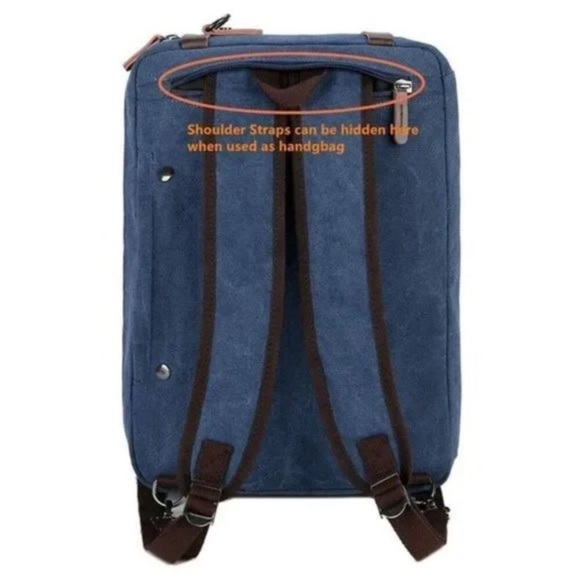 NEW Convertible Briefcase Backpack Blue - Picture 6 of 9